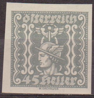 Austria 1921 Scott P48 Sello * Mercurio Sin dentar 45h Autriche Osterreich 